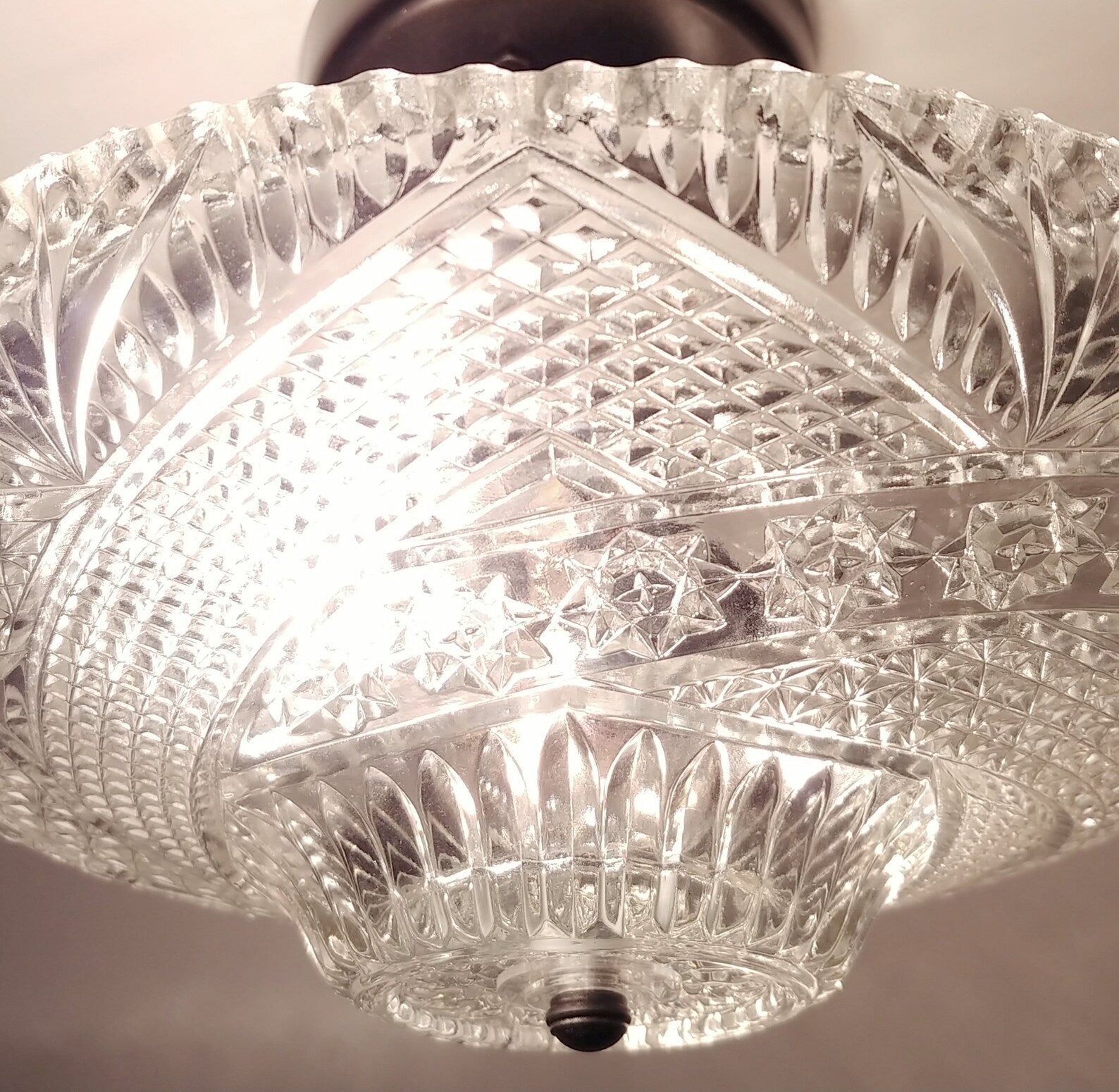 Antique Diamond Cut Ceiling Light Fixture