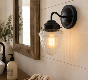 Acorn Glass Wall Sconce Light Fixture