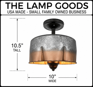 Galvanized Copper  Metal Ceiling Light
