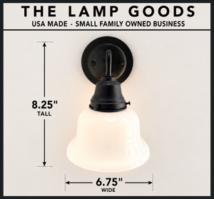 Traditional 1940's Milk Glass Bell Wall SCONCE Lighting - The Lamp Goods