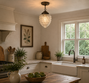 Authentic Vintage Chain Glass Ceiling Light