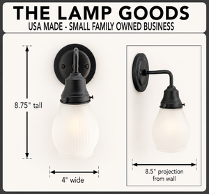 Holophane Fluted Pear Frosted Glass Wall Sconce or Pendant Light - The Lamp Goods