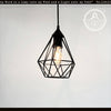 Black Industrial Cage Exposed Bulb Pendant Light - The Lamp Goods