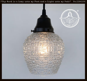 BRANDY DIAMOND Glass 1960s Pendant Mid Century Light