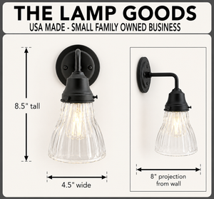 Thick Holophane Clear Glass Wall Sconce or Pendant Light - The Lamp Goods