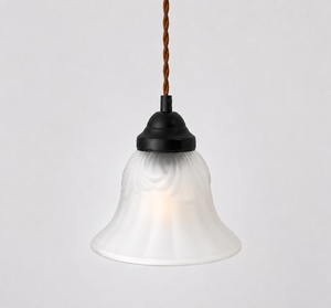 Frosted Rib and Taper Flare Glass Pendant Light