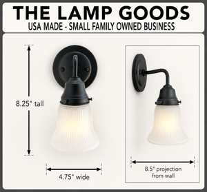 Frosted Bell-Shaped Holophane Glass Wall Sconce or Pendant Light - The Lamp Goods