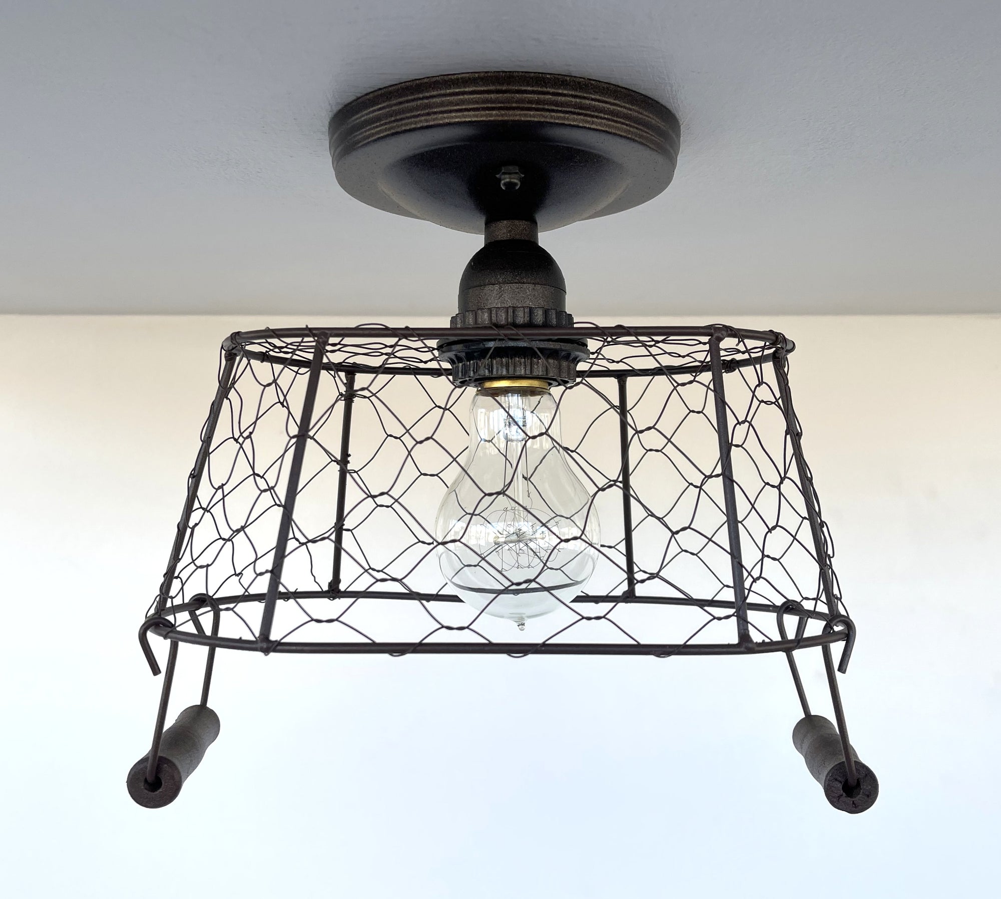 CHICKEN WIRE Farmhouse Ceiling Light - Rectangular