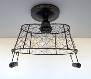 CHICKEN WIRE Farmhouse Ceiling Light - Rectangular