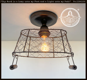 CHICKEN WIRE Farmhouse Ceiling Light - Rectangular