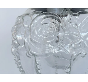 Victorian Embossed Flush Mount Globe Antique Ceiling Light Glass