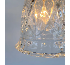 Clear Pressed 1950's Glass Pendant Light