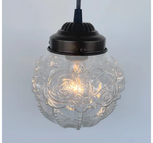 Victorian Embossed Antique Glass Globe PENDANT Lights