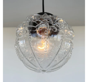 Victorian Embossed Antique Glass Globe PENDANT Lights