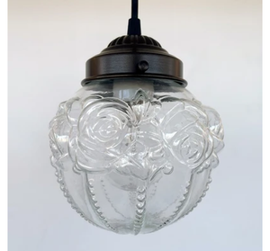 Victorian Embossed Antique Glass Globe PENDANT Lights