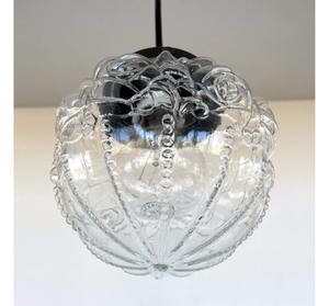 Victorian Embossed Antique Glass Globe PENDANT Lights