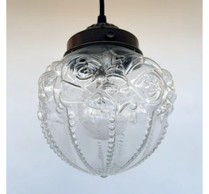 Victorian Embossed Antique Glass Globe PENDANT Lights