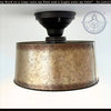 Copper-Edge Brass Toned Farm Drum Flush Mount | 12" Width