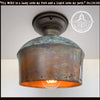 Handcrafted copper farmhouse ceiling light with bronze finish, from The Lamp Goods.

