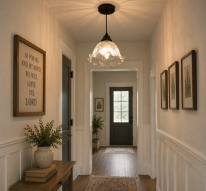Vintage Glass "Dome' Holophane PENDANT Light - The Lamp Goods