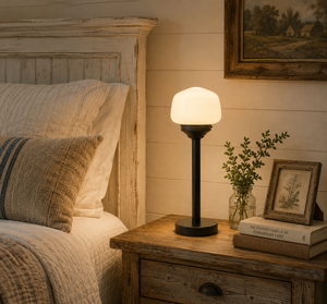 Small Schoolhouse Milk Glass Tall Table Lamp