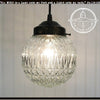 Antique Diamond 1960's Glass PENDANT Light