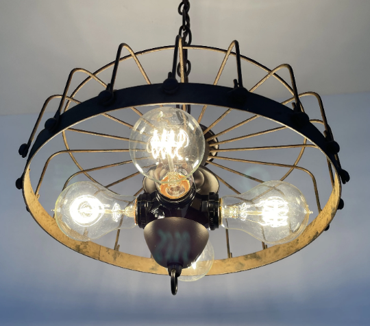 Rustic Industrial Cage Chandelier Light