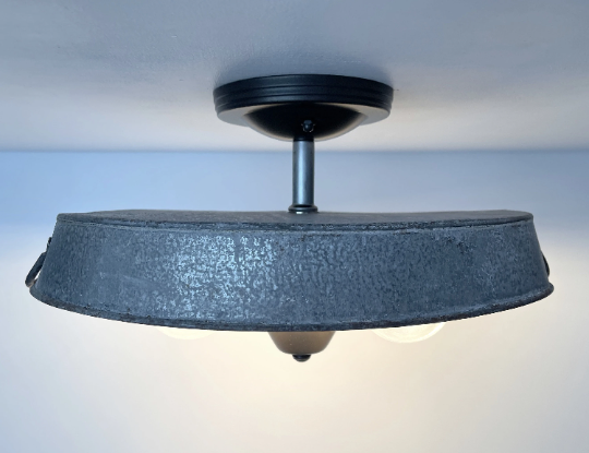 galvanized flush mount ceiling light