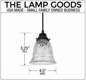 Clear Pressed 1950's Glass Pendant Light