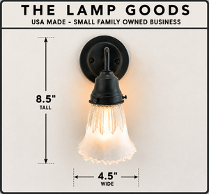 Scalloped Frost and Clear Delicate Hobnail Glass Wall Sconce - The Lamp Goods