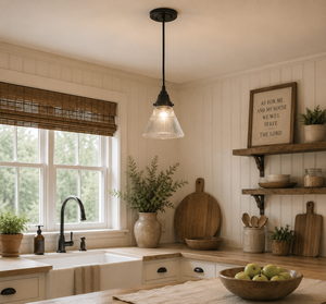 Vintage Holophane Glass Pendant Light - The Lamp Goods