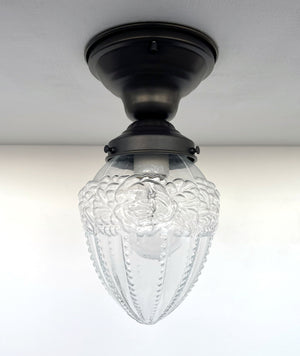 Embossed Acorn Flush Mount Ceiling Light