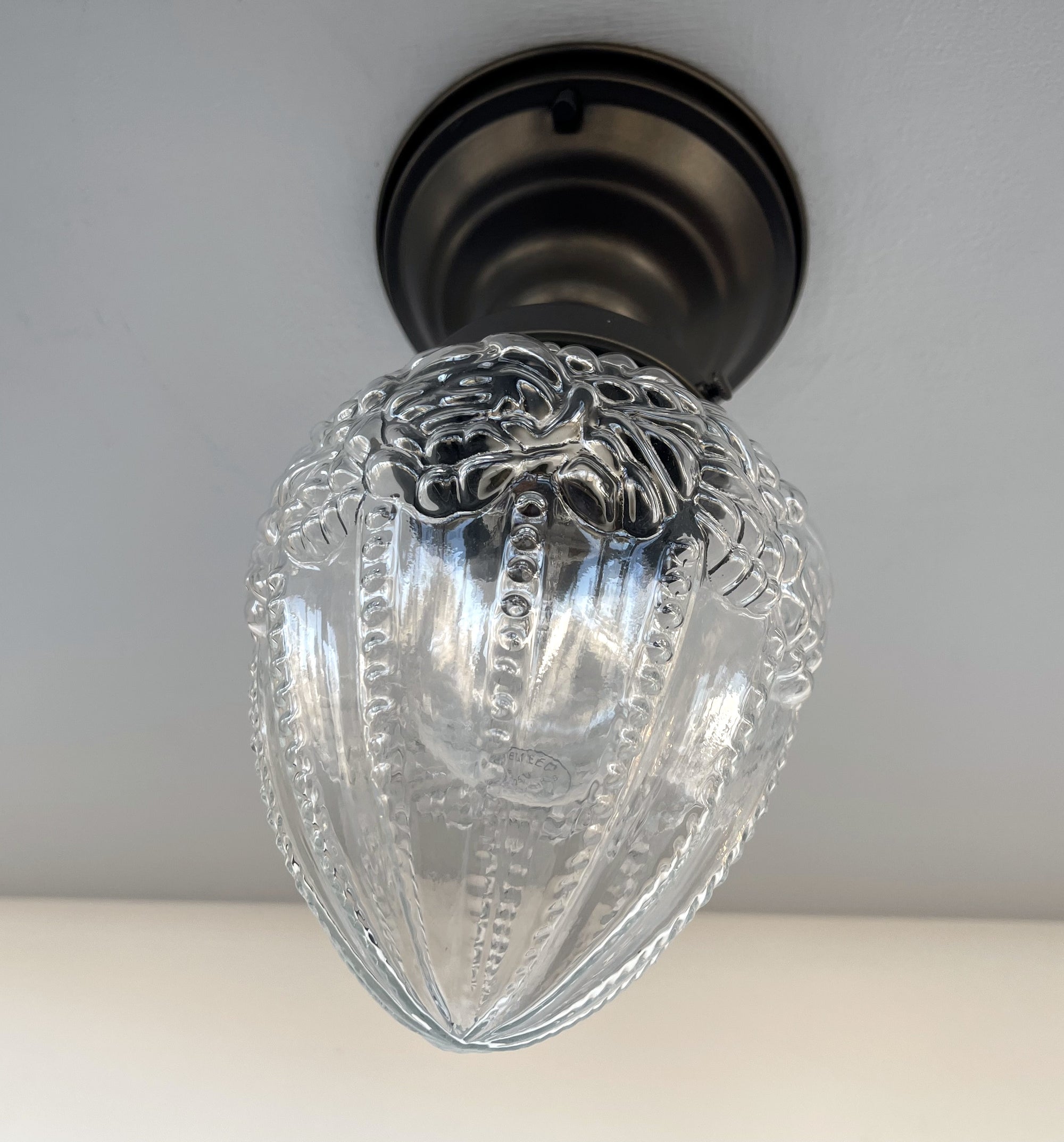 Embossed Acorn Flush Mount Ceiling Light