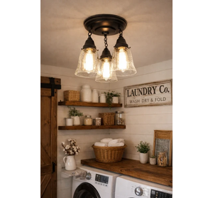 Seeded Glass Ceiling LIGHT Chain Trio