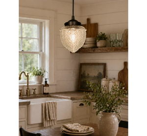 Antique Acorn Clear Glass Pendant Light | 5"