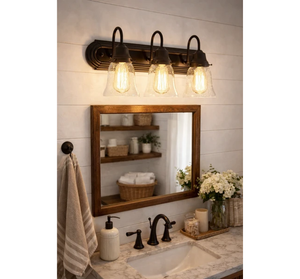 Seeded Glass Bathroom Light Fixture