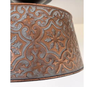 Ornate Copper Flush Mount 1-Bulb | 10" | Rustic Farmhouse