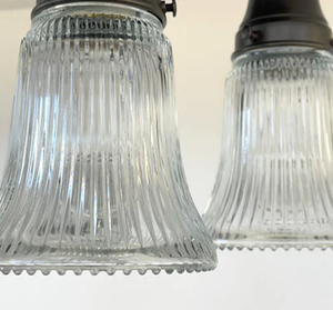 Antique HOLOPHANE 1960's CLEAR Glass Ceiling Light