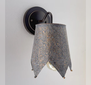 Jubilant Ornate Copper Wall Sconce Light Fixture