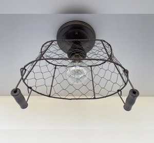 CHICKEN WIRE Farmhouse Ceiling Light - Rectangular