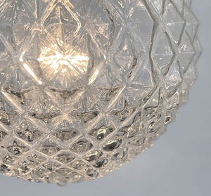 Rare Diamond Antique 1930's Glass Pendant Lighting