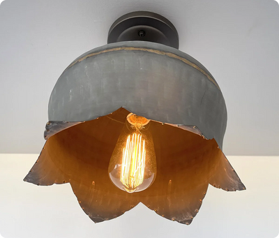 Embrace Rustic Charm with Our Handcrafted Galvanized Ceiling Light