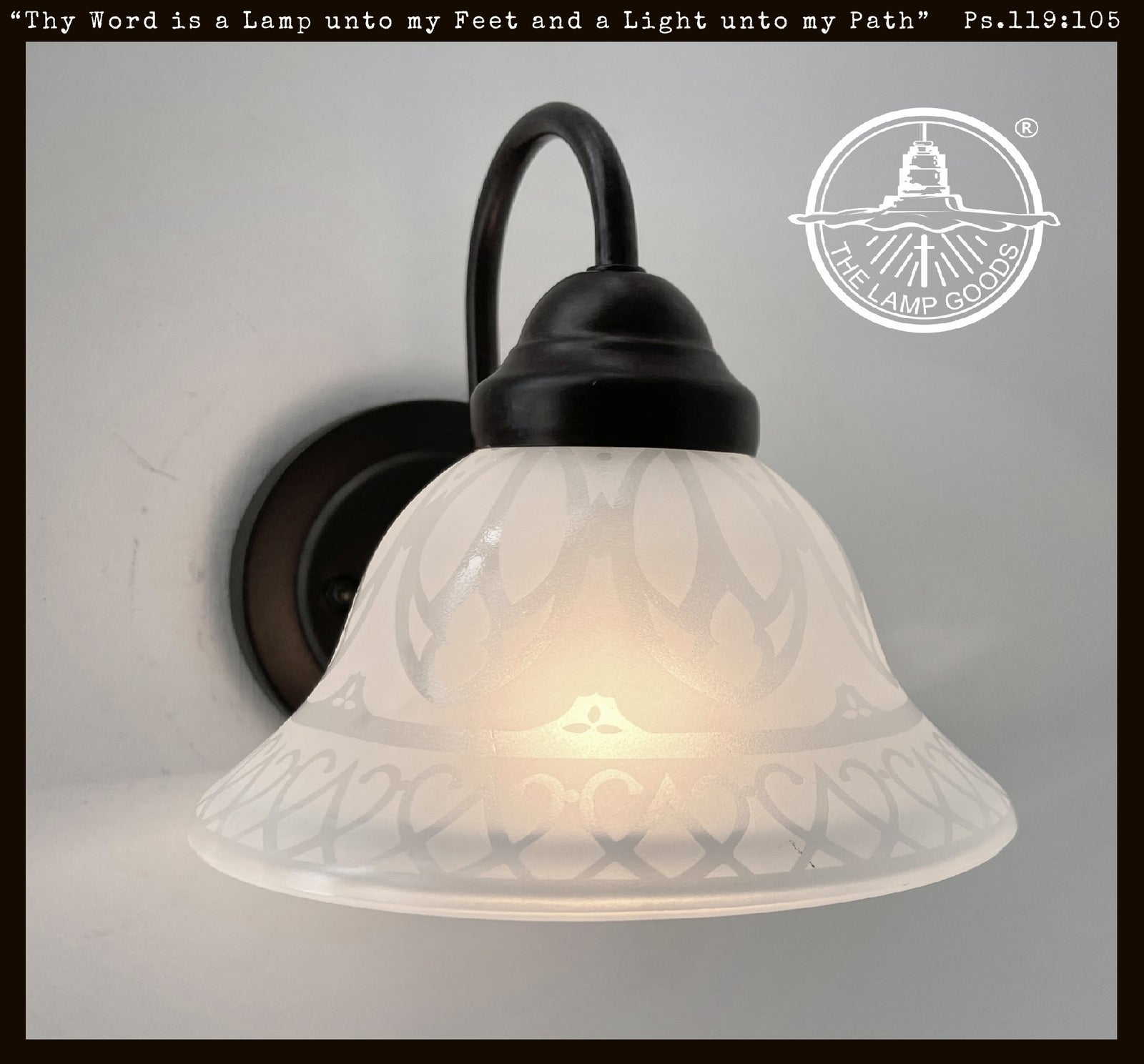 Etched Frost Milk Glass Wall Sconce, Art Deco style, The Lamp Goods
