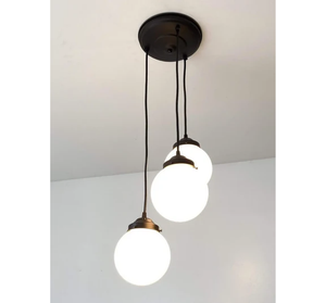 Milk Glass Chandelier Pendant Trio