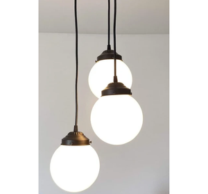 Milk Glass Chandelier Pendant Trio