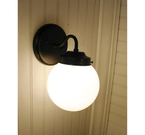 Milk Glass Globe Wall Light | 6" Sconce - The Lamp Goods