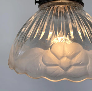 Holophane Floral Pressed 1960's Pendant