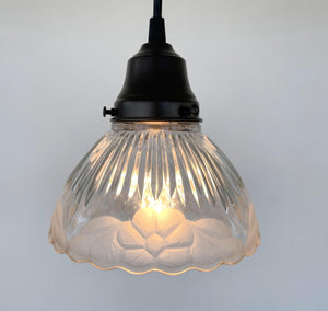 Holophane Floral Pressed 1960's Pendant