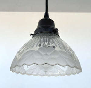 Holophane Floral Pressed 1960's Pendant