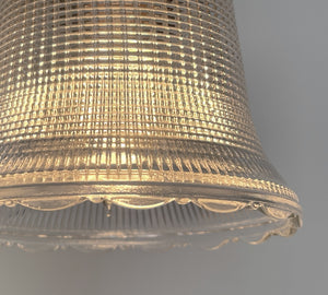Antique Holophane Glass Wall Sconce with Scallop